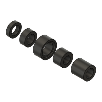 Sequence of mechanical bearings, different sizes