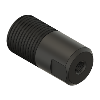 3D model of a threaded metal cylinder