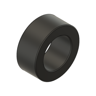 Black metal ring with hollow center