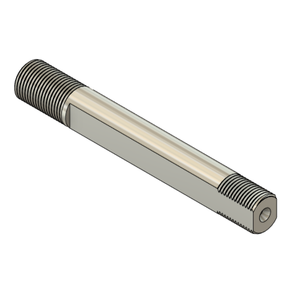 Steel threaded rod with hexagonal end