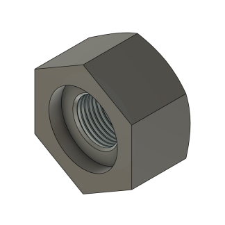 3D rendering of a hexagonal nut