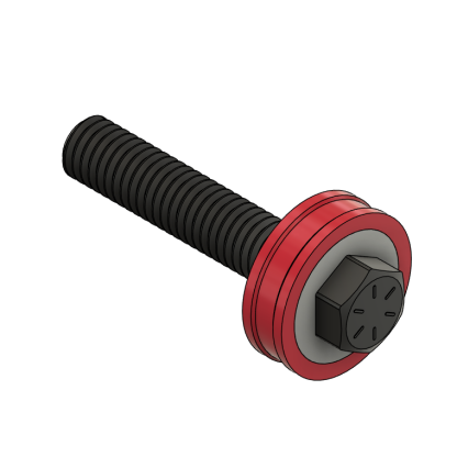 3D model of hex bolt with washer
