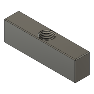 Rectangular nut with threaded hole