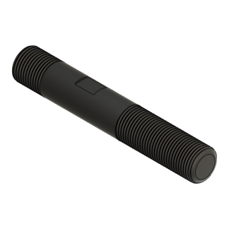3D rendering of a metal threaded rod