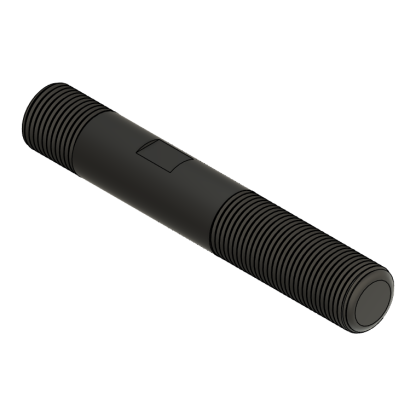 3D rendering of a metal threaded rod