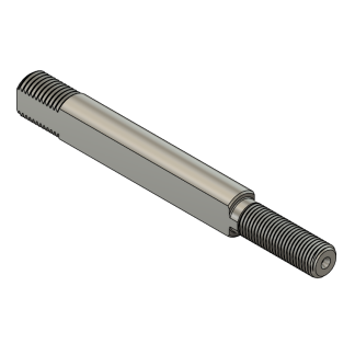 3D model of a threaded metal rod