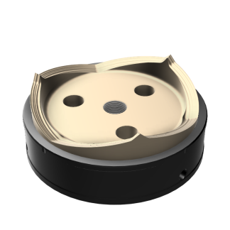 Cutaway view of circular threaded mechanical component