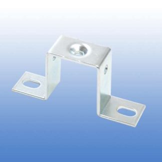 Metal offset mounting bracket with screw holes